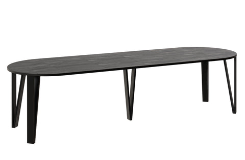 Ausziehbarer runder Esstisch "Jasmin" 100-312cm (Beton Dunkel) von Endo-Möbel bei coso-home