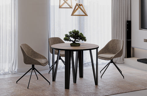 Ausziehbarer runder Esstisch "Jasmin" 100-312cm (Eiche Craft Gold) von Endo-Möbel bei coso-home