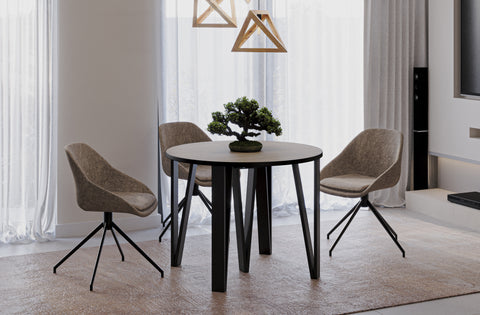 Ausziehbarer runder Esstisch "Jasmin" 100-312cm (Eiche Cremona) von Endo-Möbel bei coso-home