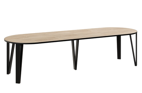 Ausziehbarer runder Esstisch "Jasmin" 100-312cm (Eiche Cremona) von Endo-Möbel bei coso-home