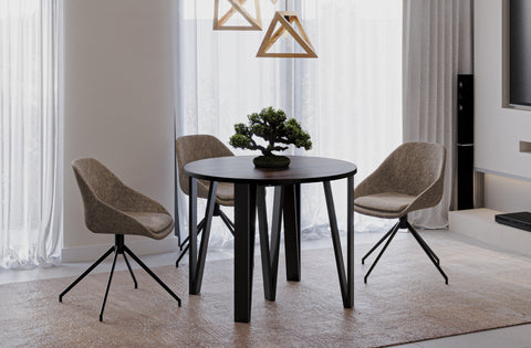 Ausziehbarer runder Esstisch "Jasmin" 100-312cm (Eiche Monastery) von Endo-Möbel bei coso-home