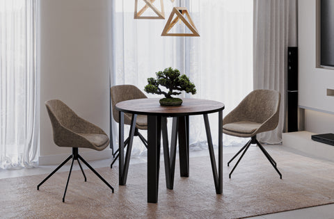 Ausziehbarer runder Esstisch "Jasmin" 100-312cm (Eiche Stirling) von Endo-Möbel bei coso-home