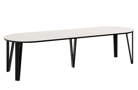 Ausziehbarer runder Esstisch "Jasmin" 100-312cm (Weiß Hochglanz) von Endo-Möbel bei coso-home