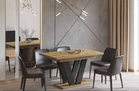 Ausziehbarer Esstisch "Lara" 130-210cm (Eiche Artisan) von Endo-Möbel bei coso-home