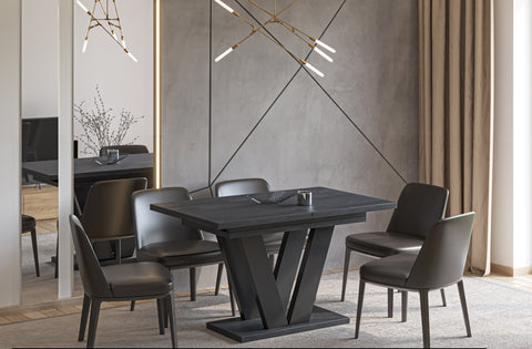 Ausziehbarer Esstisch "Lara" 130-210cm (Beton Dunkel) von Endo-Möbel bei coso-home