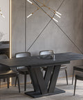 Ausziehbarer Esstisch "Lara" 130-210cm (Beton Dunkel) von Endo-Möbel bei coso-home