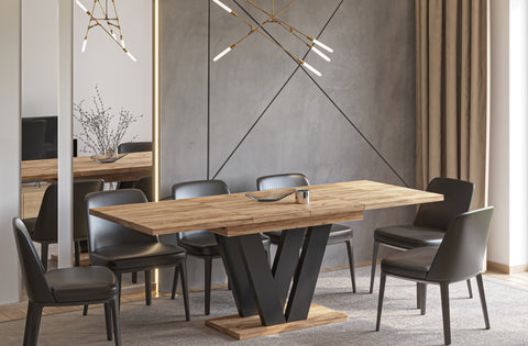 Ausziehbarer Esstisch "Lara" 130-210cm (Eiche Craft Gold) von Endo-Möbel bei coso-home