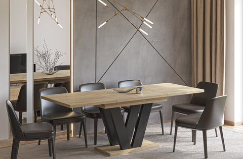 Ausziehbarer Esstisch "Lara" 130-210cm (Eiche Cremona) von Endo-Möbel bei coso-home