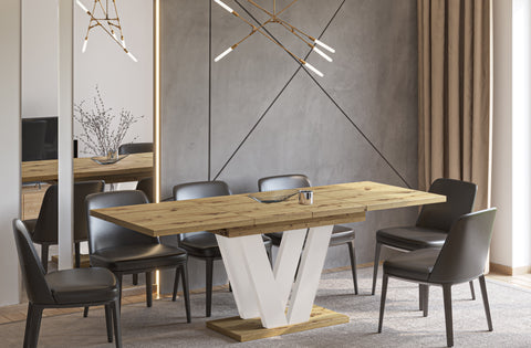 Ausziehbarer Esstisch "Lara Kaschmir" 130-210cm (Eiche Cremona) von Endo-Möbel bei coso-home