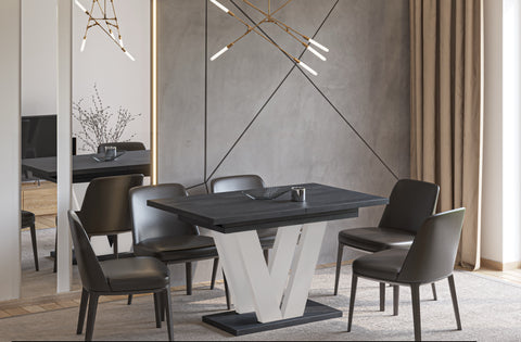 Ausziehbarer Esstisch "Lara Kaschmir" 130-210cm (Beton Dunkel) von Endo-Möbel bei coso-home