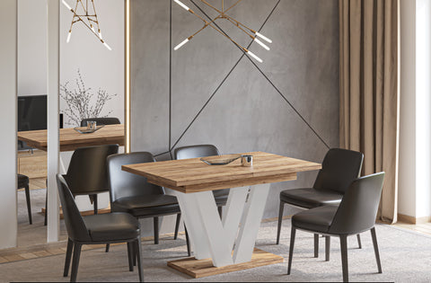 Ausziehbarer Esstisch "Lara Kaschmir" 130-210cm (Eiche Craft Gold) von Endo-Möbel bei coso-home