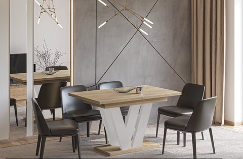 Ausziehbarer Esstisch "Lara Kaschmir" 130-210cm (Eiche Cremona) von Endo-Möbel bei coso-home