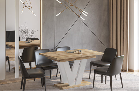 Ausziehbarer Esstisch "Lara Kaschmir" 130-210cm (Eiche Evoke) von Endo-Möbel bei coso-home