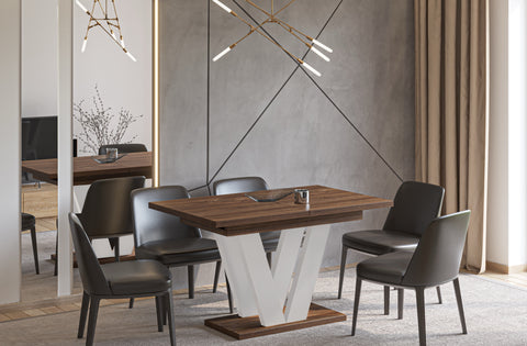 Ausziehbarer Esstisch "Lara Kaschmir" 130-210cm (Eiche Stirling) von Endo-Möbel bei coso-home