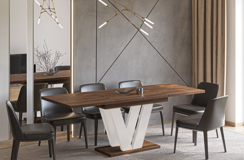 Ausziehbarer Esstisch "Lara Kaschmir" 130-210cm (Eiche Stirling) von Endo-Möbel bei coso-home