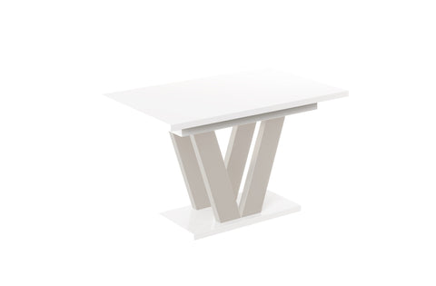 Ausziehbarer Esstisch "Lara Kaschmir" 130-210cm (Weiß Hochglanz) von Endo-Möbel bei coso-home