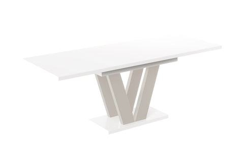 Ausziehbarer Esstisch "Lara Kaschmir" 130-210cm (Weiß Hochglanz) von Endo-Möbel bei coso-home