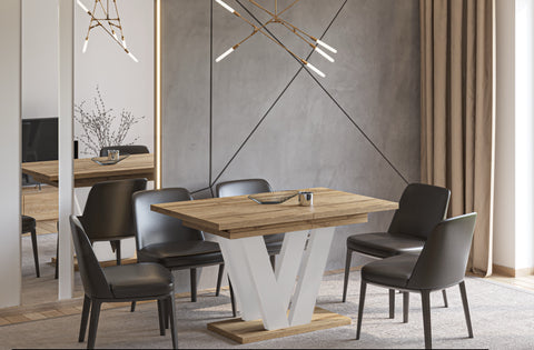 Ausziehbarer Esstisch "Lara Kaschmir" 130-210cm (Eiche Wotan) von Endo-Möbel bei coso-home