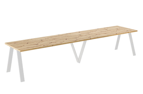 Ausziehbarer Esstisch "Lungo White" 130-405cm (Eiche Artisan) von Endo-Möbel bei coso-home