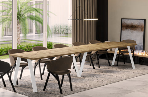 Ausziehbarer Esstisch "Lungo White" 130-405cm (Eiche Artisan) von Endo-Möbel bei coso-home