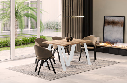 Ausziehbarer Esstisch "Lungo White" 130-405cm (Eiche Craft Gold) von Endo-Möbel bei coso-home