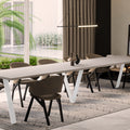 Ausziehbarer Esstisch "Lungo White" 130-405cm (Kaschmir Beige) von Endo-Möbel bei coso-home