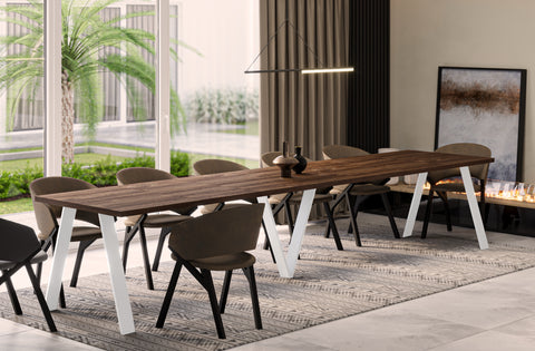 Ausziehbarer Esstisch "Lungo White" 130-405cm (Eiche Stirling) von Endo-Möbel bei coso-home