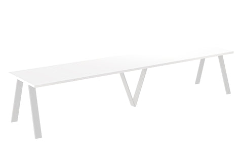 Ausziehbarer Esstisch "Lungo White" 130-405cm (Weiß Hochglanz) von Endo-Möbel bei coso-home