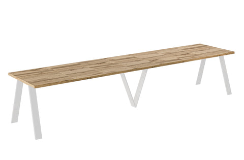 Ausziehbarer Esstisch "Lungo White" 130-405cm (Eiche Wotan) von Endo-Möbel bei coso-home