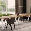 Ausziehbarer Esstisch "Lungo White" 130-405cm (Eiche Wotan) von Endo-Möbel bei coso-home