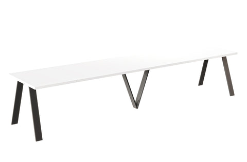 Ausziehbarer Esstisch "Lungo" 130-405cm (Weiß Hochglanz) von Endo-Möbel bei coso-home