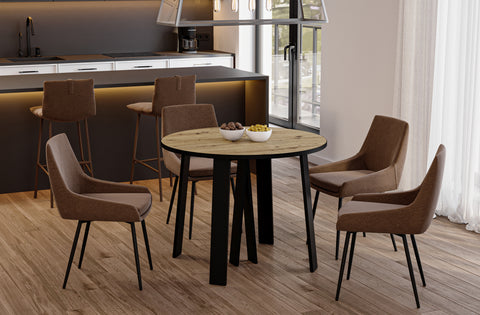 Ausziehbarer runder Esstisch "Mars" 100-312cm (Eiche Artisan) von Endo-Möbel bei coso-home