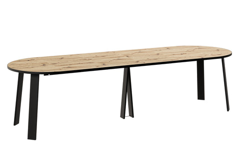 Ausziehbarer runder Esstisch "Mars" 100-312cm (Eiche Artisan) von Endo-Möbel bei coso-home