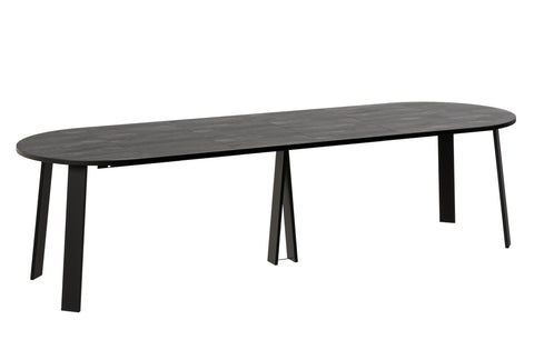 Ausziehbarer runder Esstisch "Mars" 100-312cm (Beton Dunkel) von Endo-Möbel bei coso-home