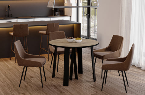 Ausziehbarer runder Esstisch "Mars" 100-312cm (Eiche Cremona) von Endo-Möbel bei coso-home