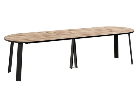 Ausziehbarer runder Esstisch "Mars" 100-312cm (Eiche Evoke) von Endo-Möbel bei coso-home