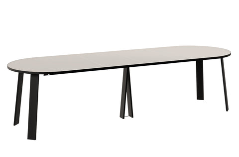 Ausziehbarer runder Esstisch "Mars" 100-312cm (Kaschmir Beige) von Endo-Möbel bei coso-home