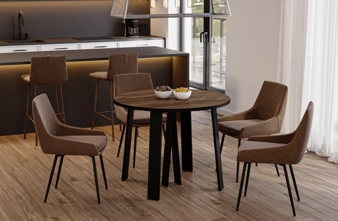 Ausziehbarer runder Esstisch "Mars" 100-312cm (Eiche Stirling) von Endo-Möbel bei coso-home