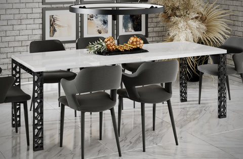 Ausziehbarer Esstisch Matio (Weiß Hochglanz) von Endo-Möbel bei coso-home