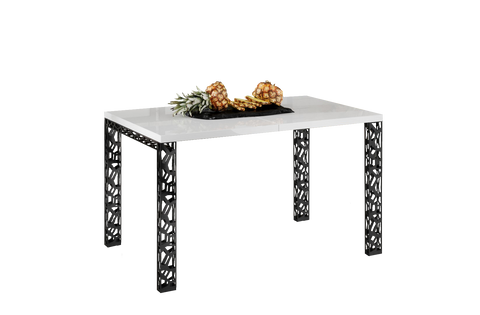 Ausziehbarer Esstisch Matio (Weiß Hochglanz) von Endo-Möbel bei coso-home