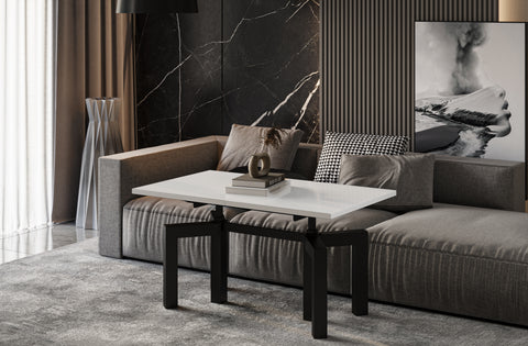 Couchtisch "Oliana" 110-170cm (Weiß Hochglanz) von Endo-Möbel bei coso-home