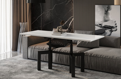 Couchtisch "Oliana" 110-170cm (Weiß Hochglanz) von Endo-Möbel bei coso-home