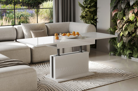 Couchtisch "Solaris" 110-170cm (Weiß Hochglanz) von Endo-Möbel bei coso-home