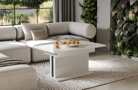 Couchtisch "Solaris" 110-170cm (Weiß Hochglanz) von Endo-Möbel bei coso-home