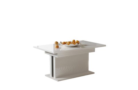 Couchtisch "Solaris" 110-170cm (Weiß Hochglanz) von Endo-Möbel bei coso-home