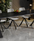 Ausziehbarer Esstisch "X" 130-210xm (Beton Dunkel) von Endo-Möbel bei coso-home