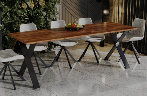 Ausziehbarer Esstisch "X" 130-210xm (Eiche Stirling) von Endo-Möbel bei coso-home