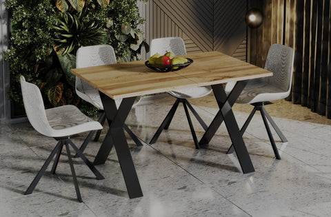 Ausziehbarer Esstisch "X" 130-210xm (Eiche Wotan) von Endo-Möbel bei coso-home