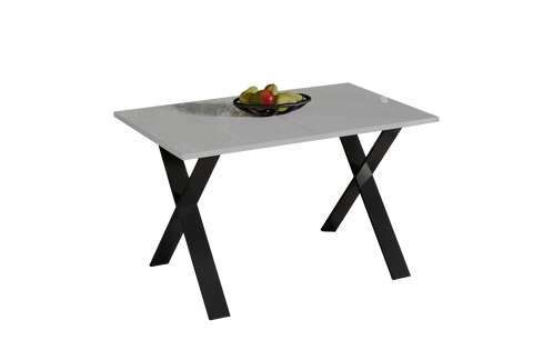 Ausziehbarer Esstisch "X" 130-210xm (Weiß Hochglanz) von Endo-Möbel bei coso-home