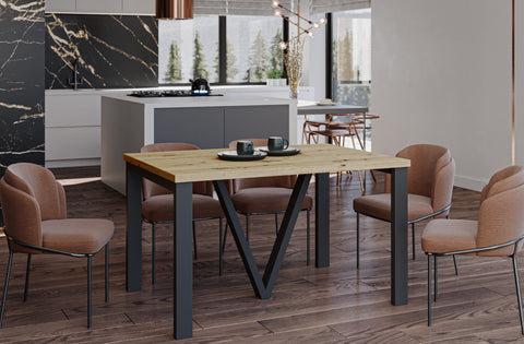 Ausziehbarer Esstisch "Titan" 130-405cm (Eiche Artisan) von Endo-Möbel bei coso-home